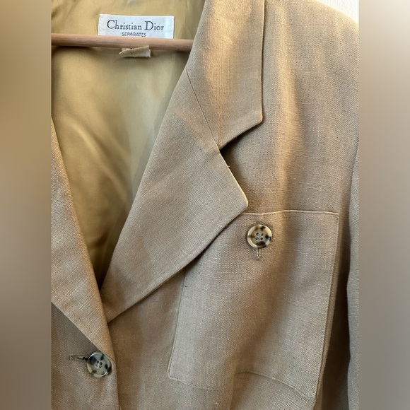 Authentic Vintage Christian Dior Structured Blazer Jacket Beige 12 - Picture 4 of 7